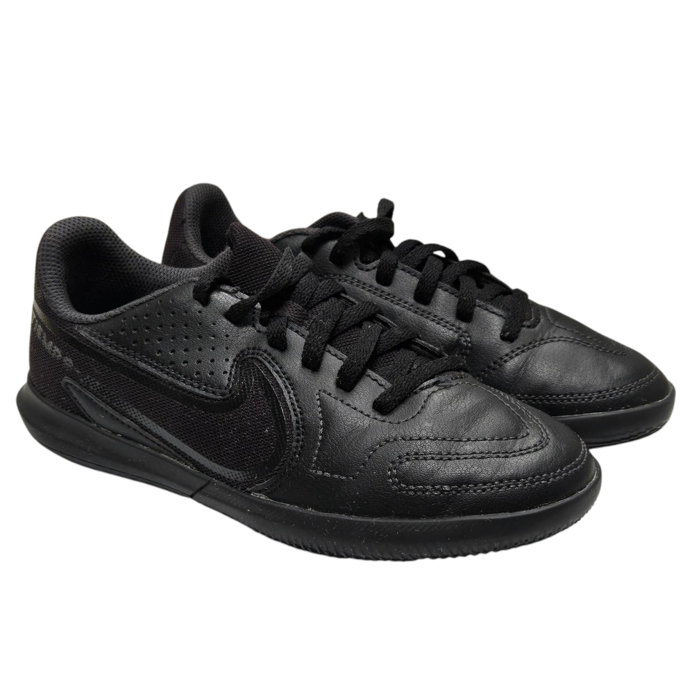 Nike Unisex Indoor/Court Tiempo Legend Youth Size 1 Black Leather Sneakers‎